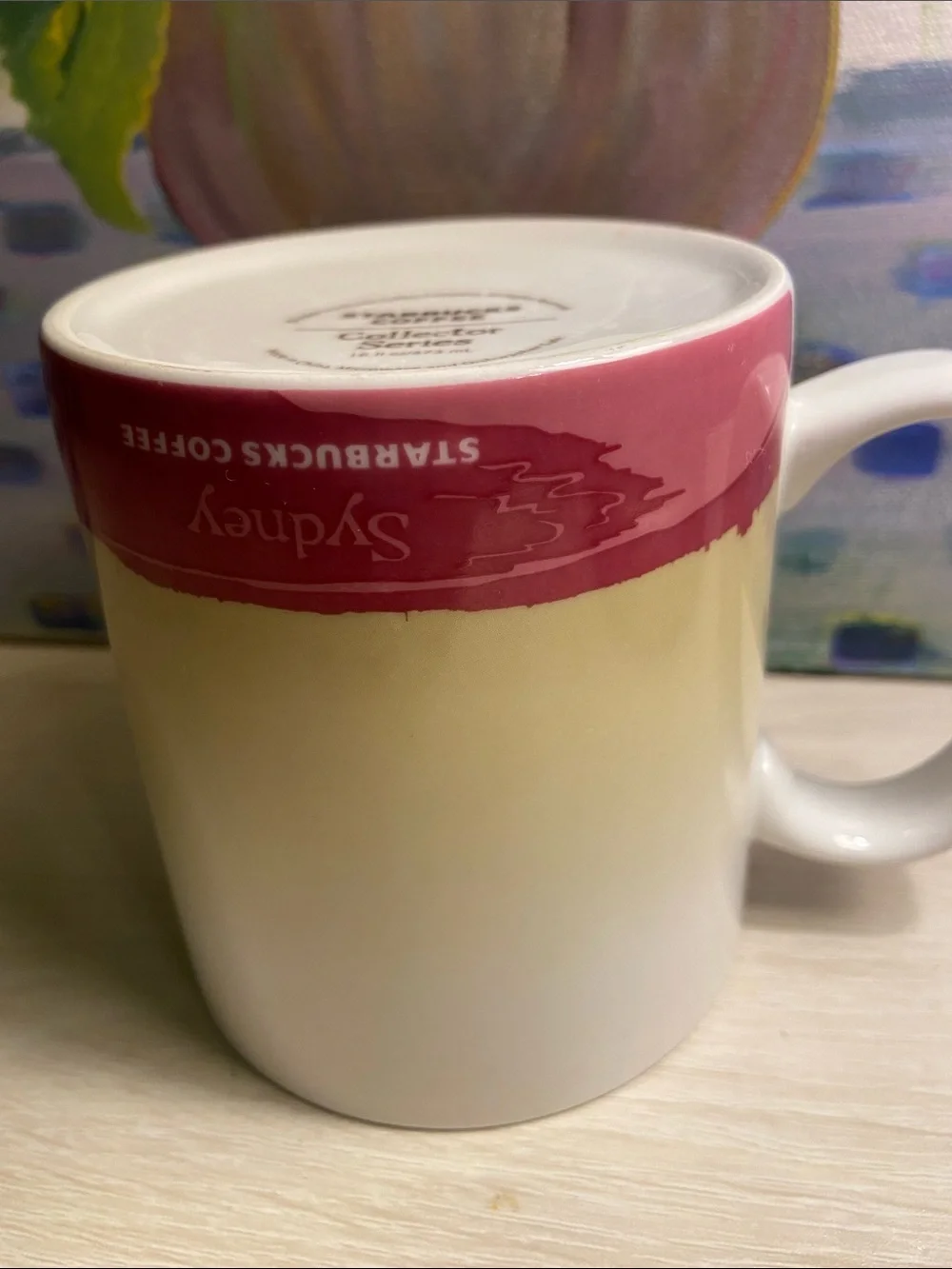 Starbucks Sydney Mug with Pink Interior and Accent Band